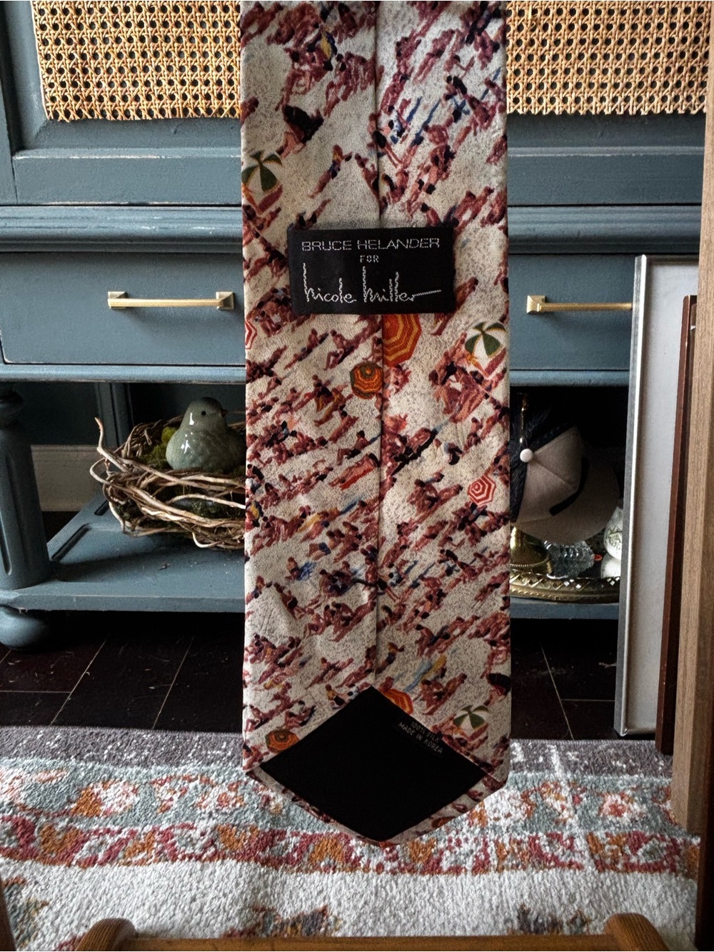 Vintage Nicole Miller x Bruce Helander Silk Tie - Novelty Beach Scene Print